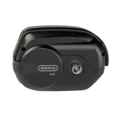 Black Bafang M420 electric bike mid-drive motor with visible branding.