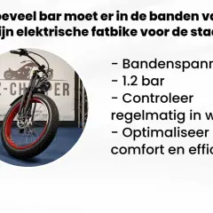 Optimale bandenspanning elektrische fiets: 1.0-1.2 bar. Controleer regelmatig voor comfort en efficiëntie, zeker in de winter.