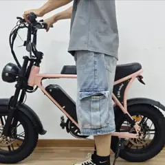 Een roze fatbike met dikke banden, een stoere retro koplamp en een uitneembare accu. Dit is wat een fatbike is: een elektrische fiets met een robuust design.