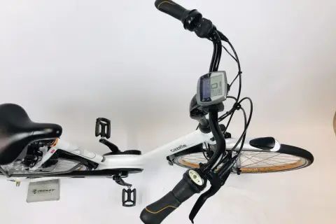 Witte Gazelle e-bike met een Bosch Intuvia display. Helaas is het display gestolen, wat de fiets onbruikbaar maakt.