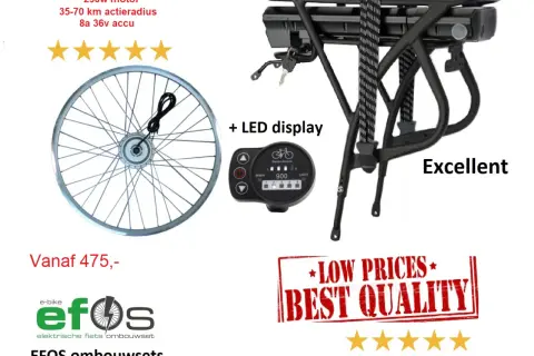 Maak je gewone fiets elektrisch met deze ombouwset: 250w motor, 35-70km actieradius, LED display. Lage prijs, beste kwaliteit!
