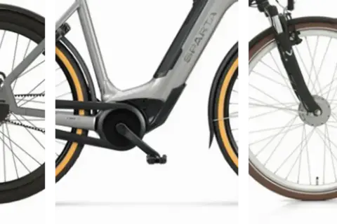 De Sparta e-bike toont de aandrijving: een middenmotor bij de trapas of een voorwielmotor.