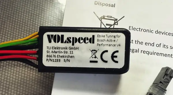 Tuningmodule voor Bosch middenmotor, mogelijk voor het oplossen van problemen.