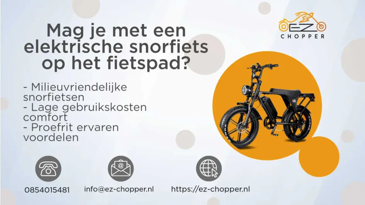 Elektrische snorfiets op het fietspad? Ontdek de voordelen: milieuvriendelijk, lage kosten, comfort. EZ Chopper helpt met e bike regels.