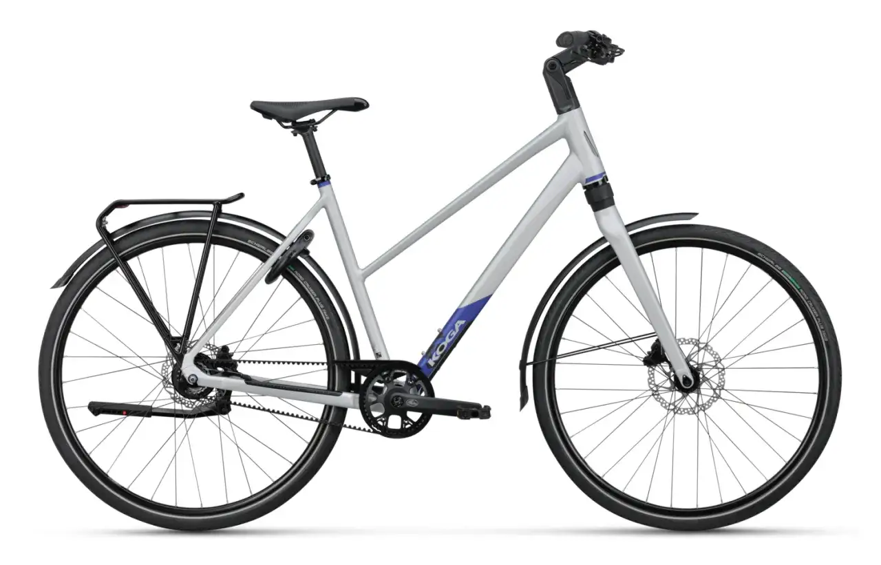 Moderne, hippe stadsfiets met een strak design en een comfortabel zadel. Ideaal voor dagelijks gebruik in de stad.